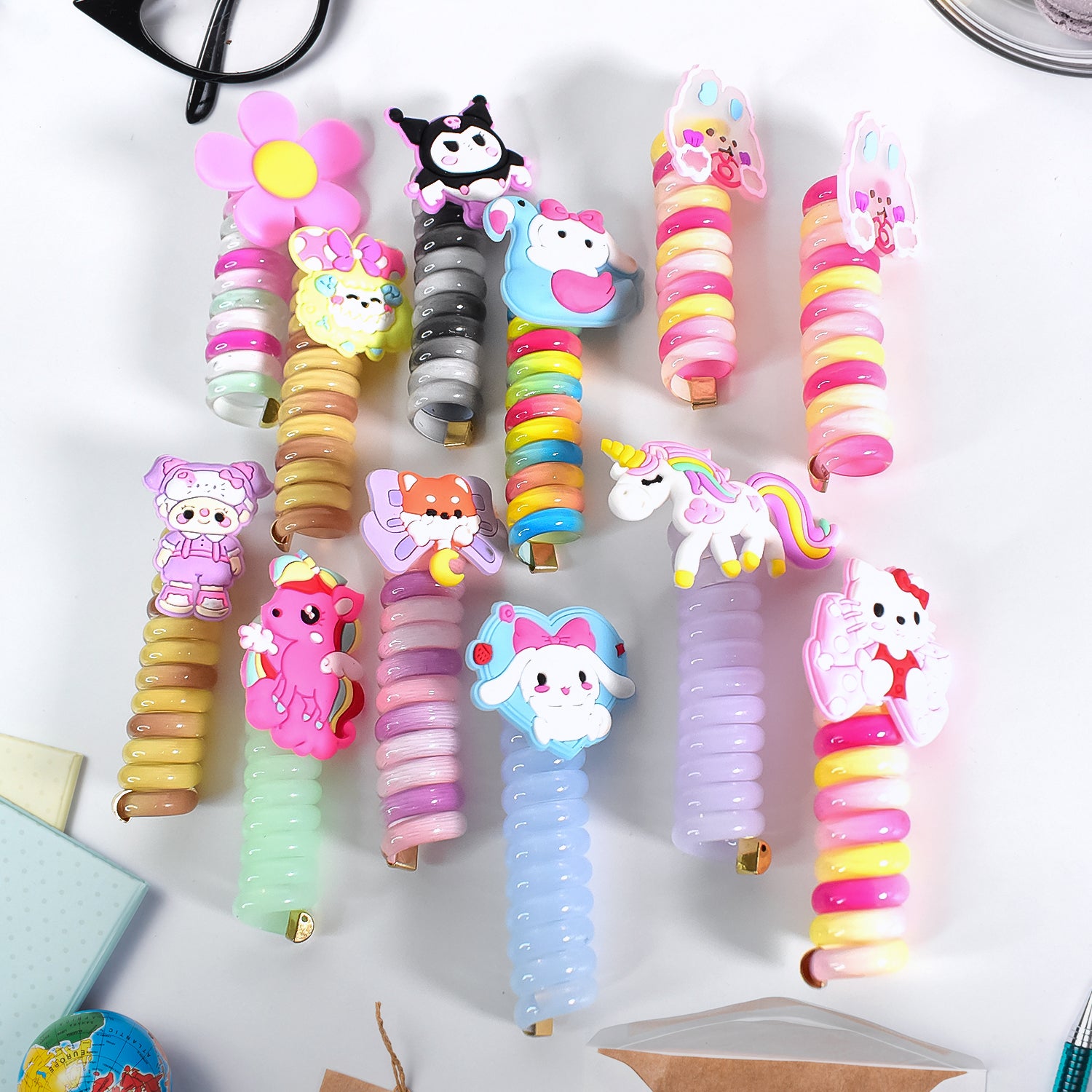 Colourful Telephone Wire Hairbands (1 Pc  Mix Design) Colourful Telephone Wire Hairbands (1 Pc  Mix Design)